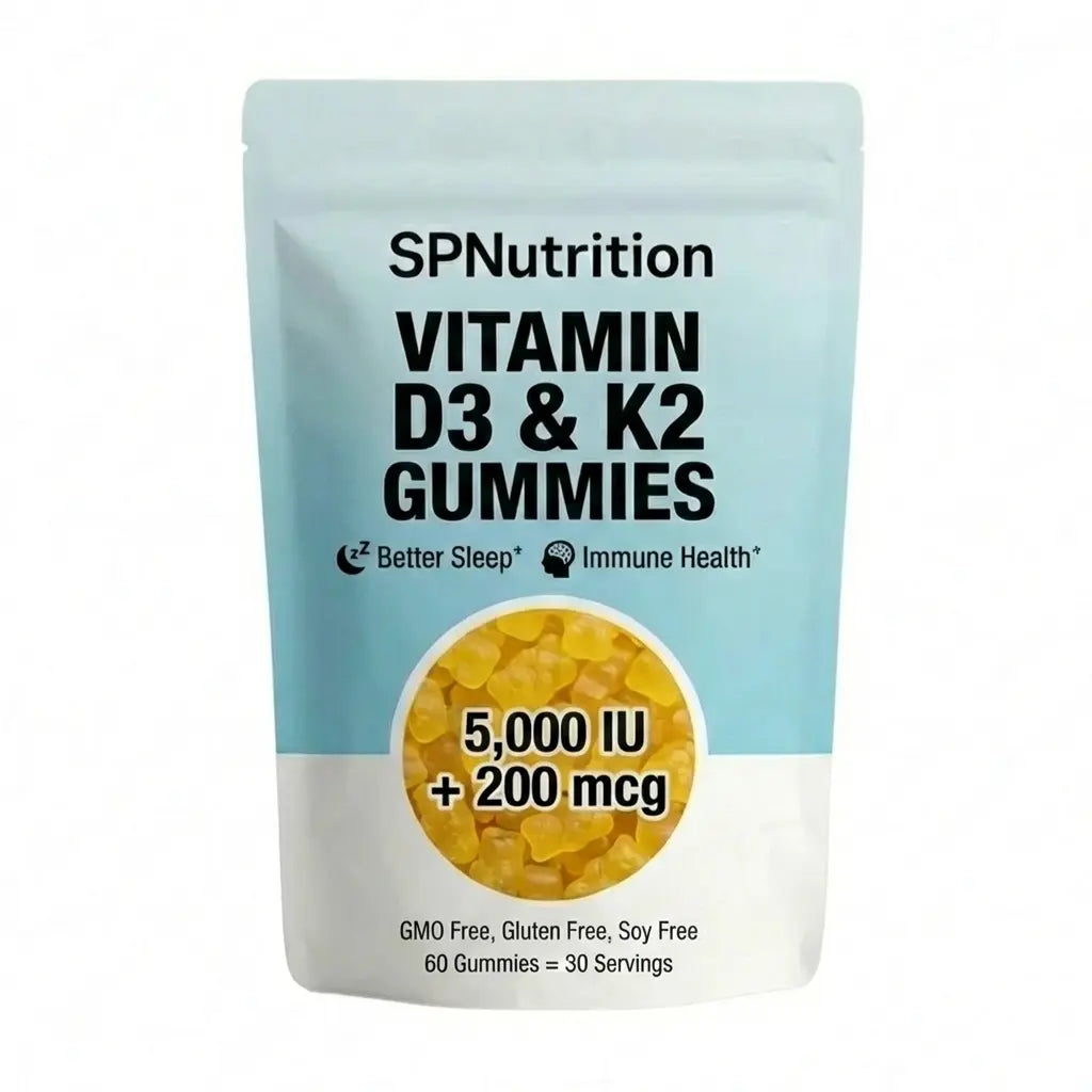 SP Nutrition Vitamin D3 & K2 Gummies packaging on a white background